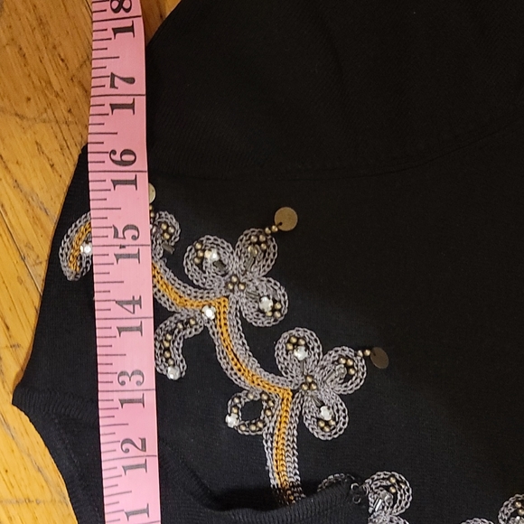 Vintage Joseph A. Black embellished shirt Large - Picture 9 of 9